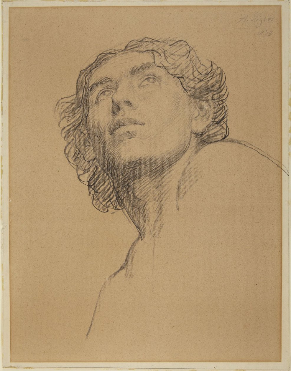 Kopf eines nach oben schauenden Jugendlichen von Alphonse Legros