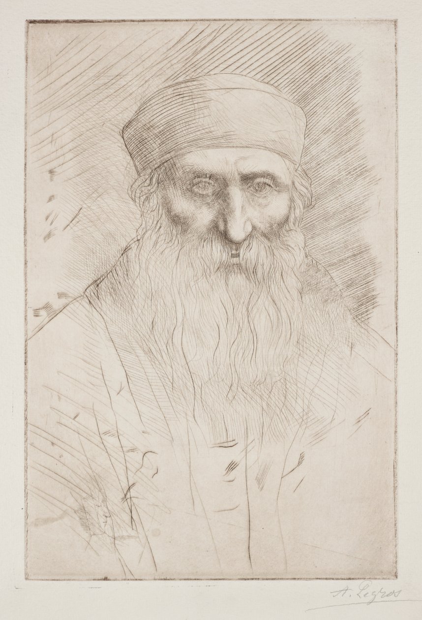 Kopf eines Mannes mit langem Bart von Alphonse Legros