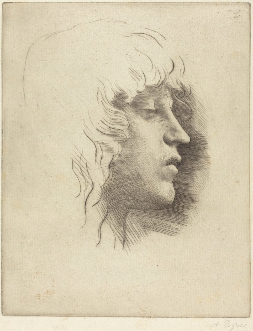 Kopf eines jungen Mädchens (Tête de jeune fille) von Alphonse Legros