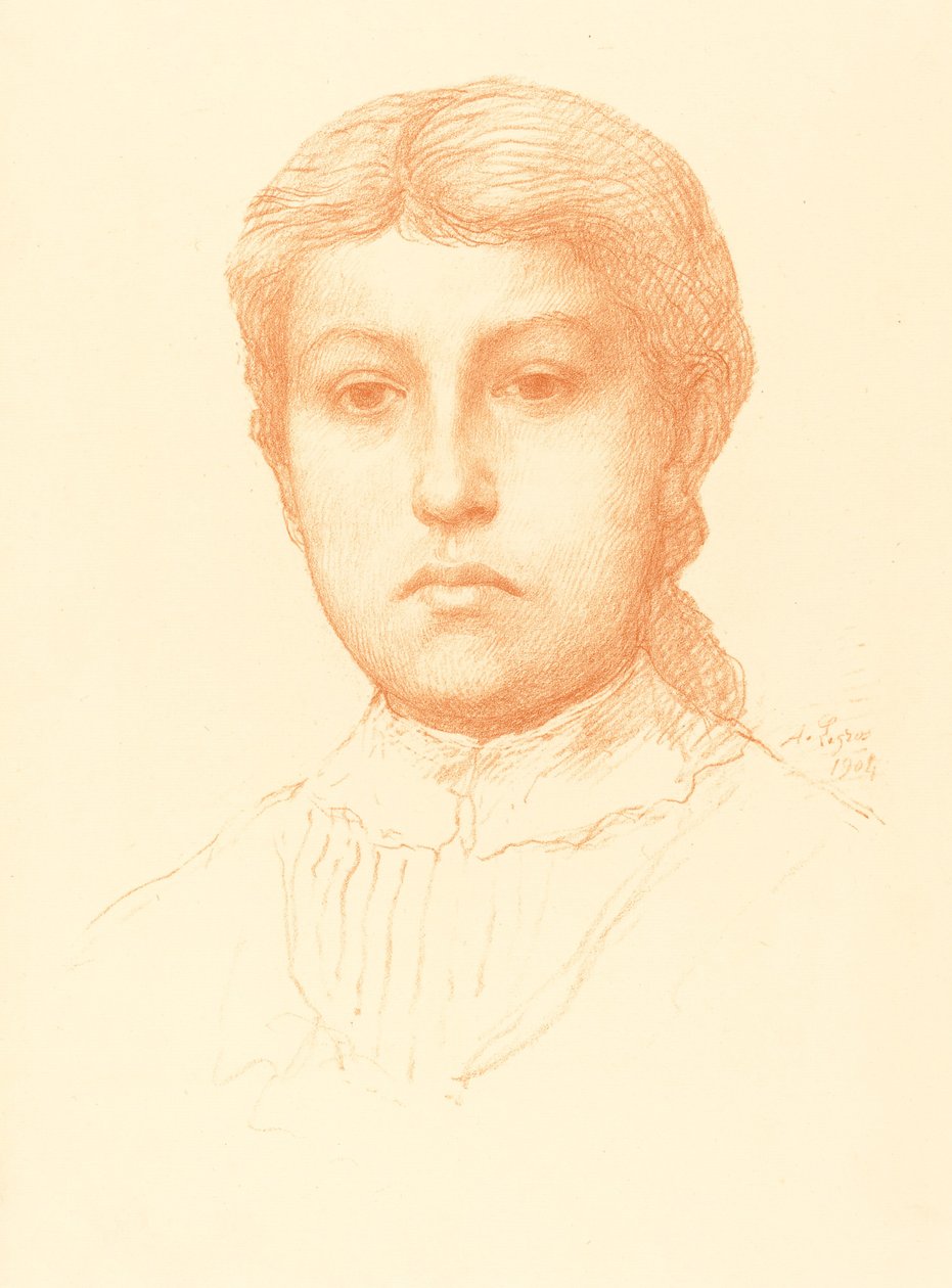 Kopf eines jungen Mädchens von Alphonse Legros