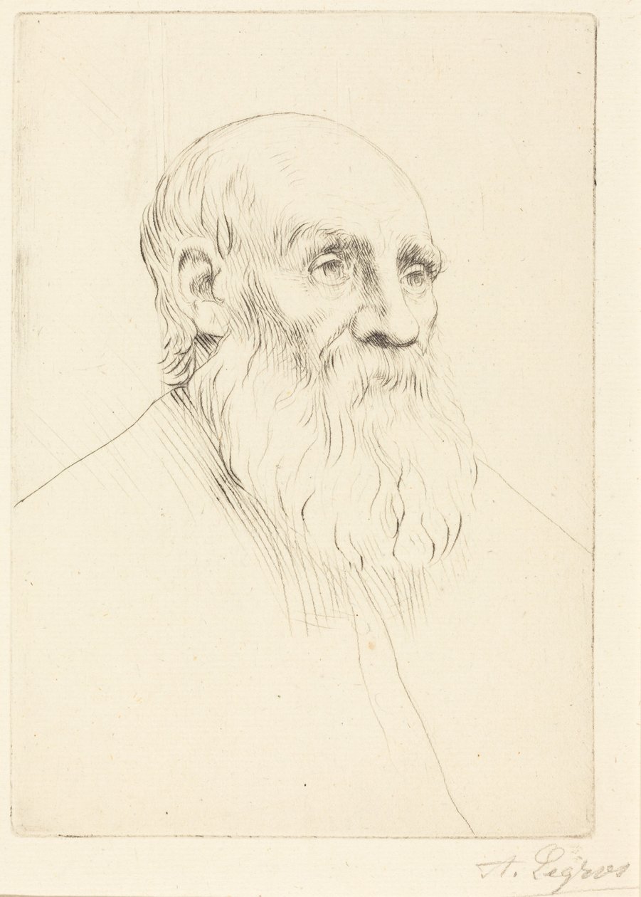 Kopf eines alten Mannes (Studie des Kopfes) von Alphonse Legros