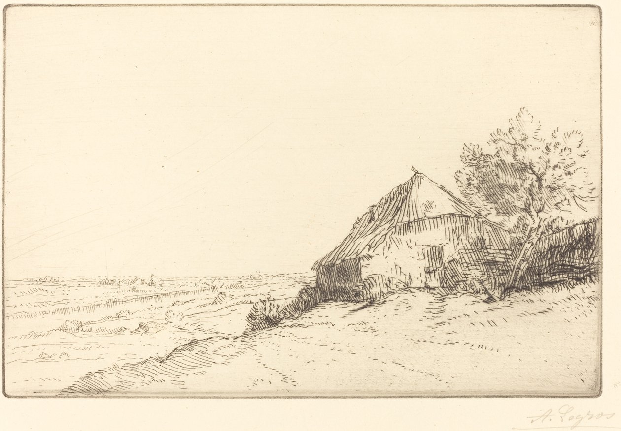 Hütte auf einem Hügel (Masure sur la colline) von Alphonse Legros
