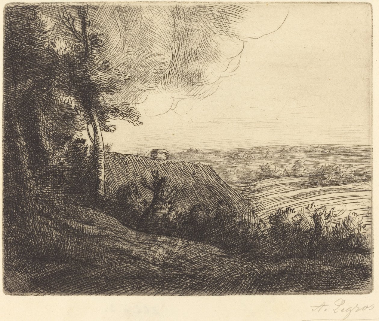Landschaft: Weg nach Horville von Alphonse Legros