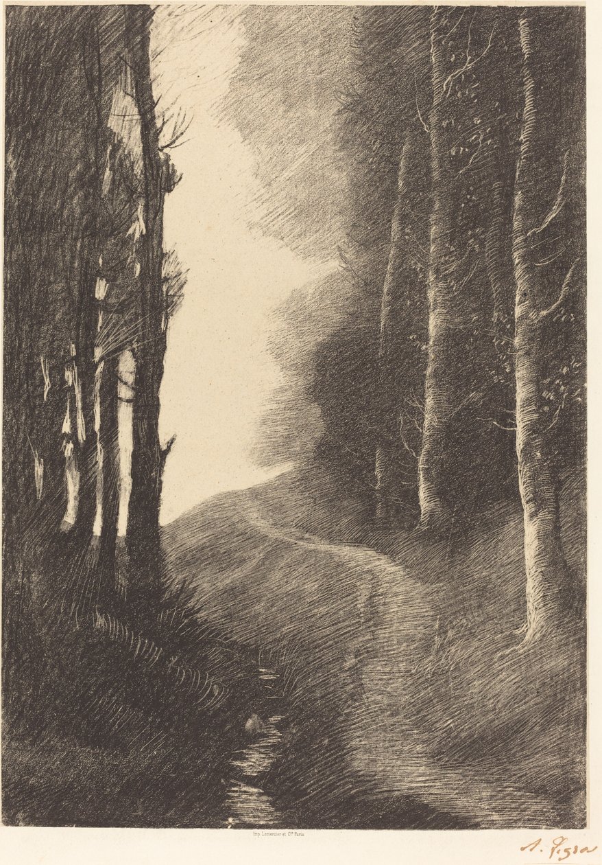 Landschaft mit Birken von Alphonse Legros