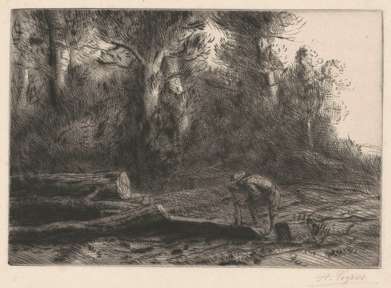 Mann, der Holz spaltet von Alphonse Legros