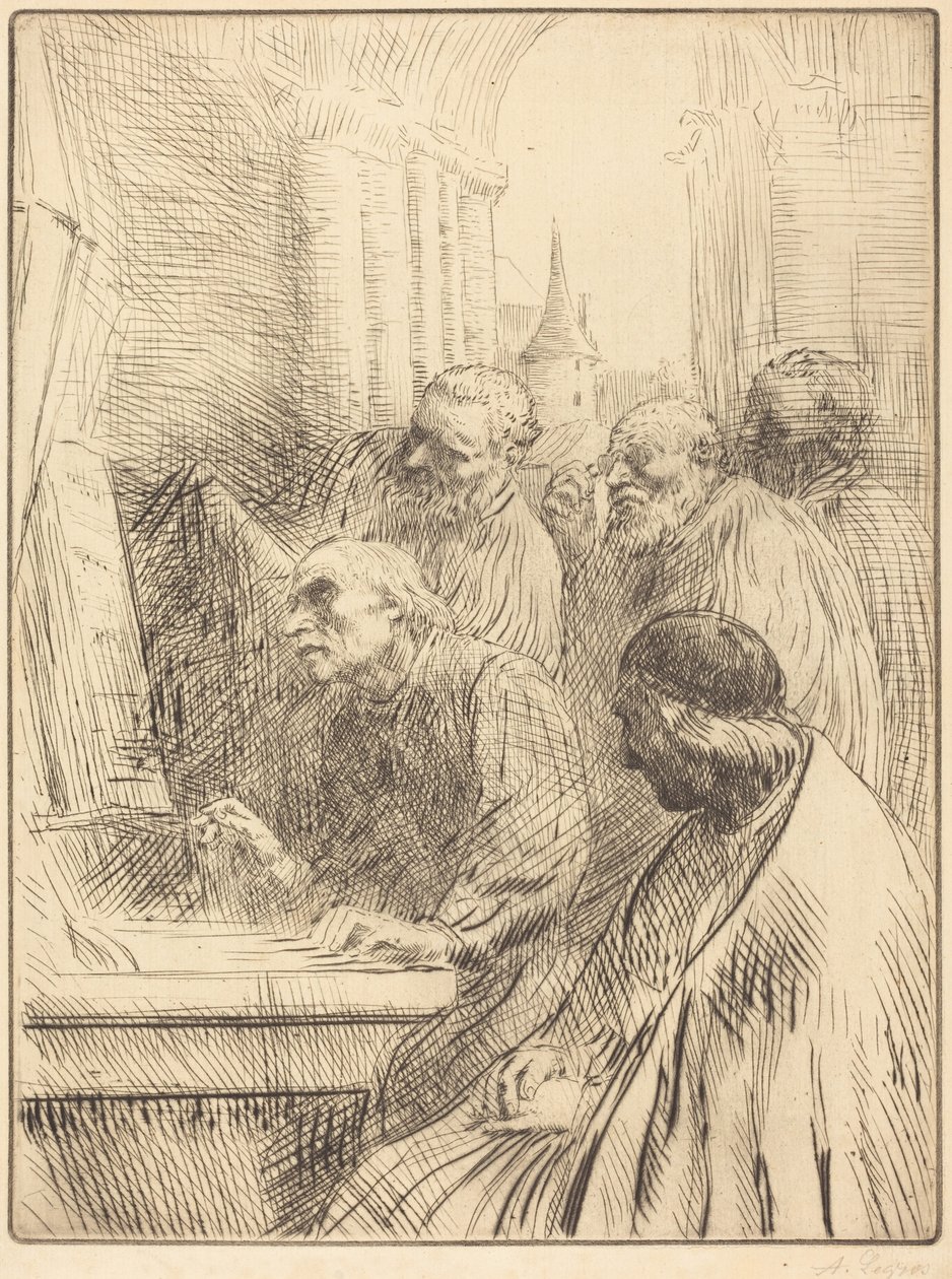 Mönche in der Kirche von Alphonse Legros
