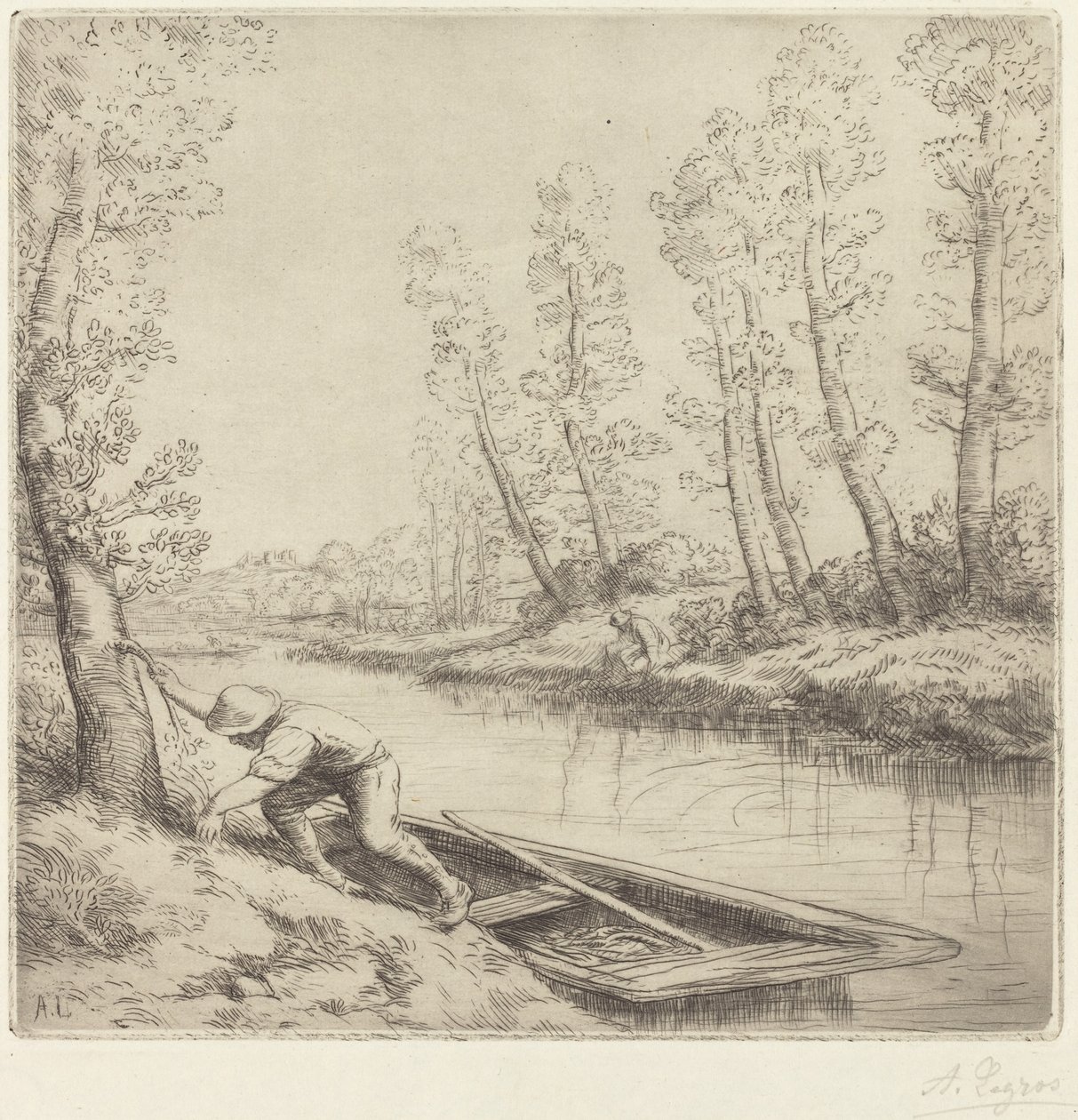 Morgen am Fluss von Alphonse Legros