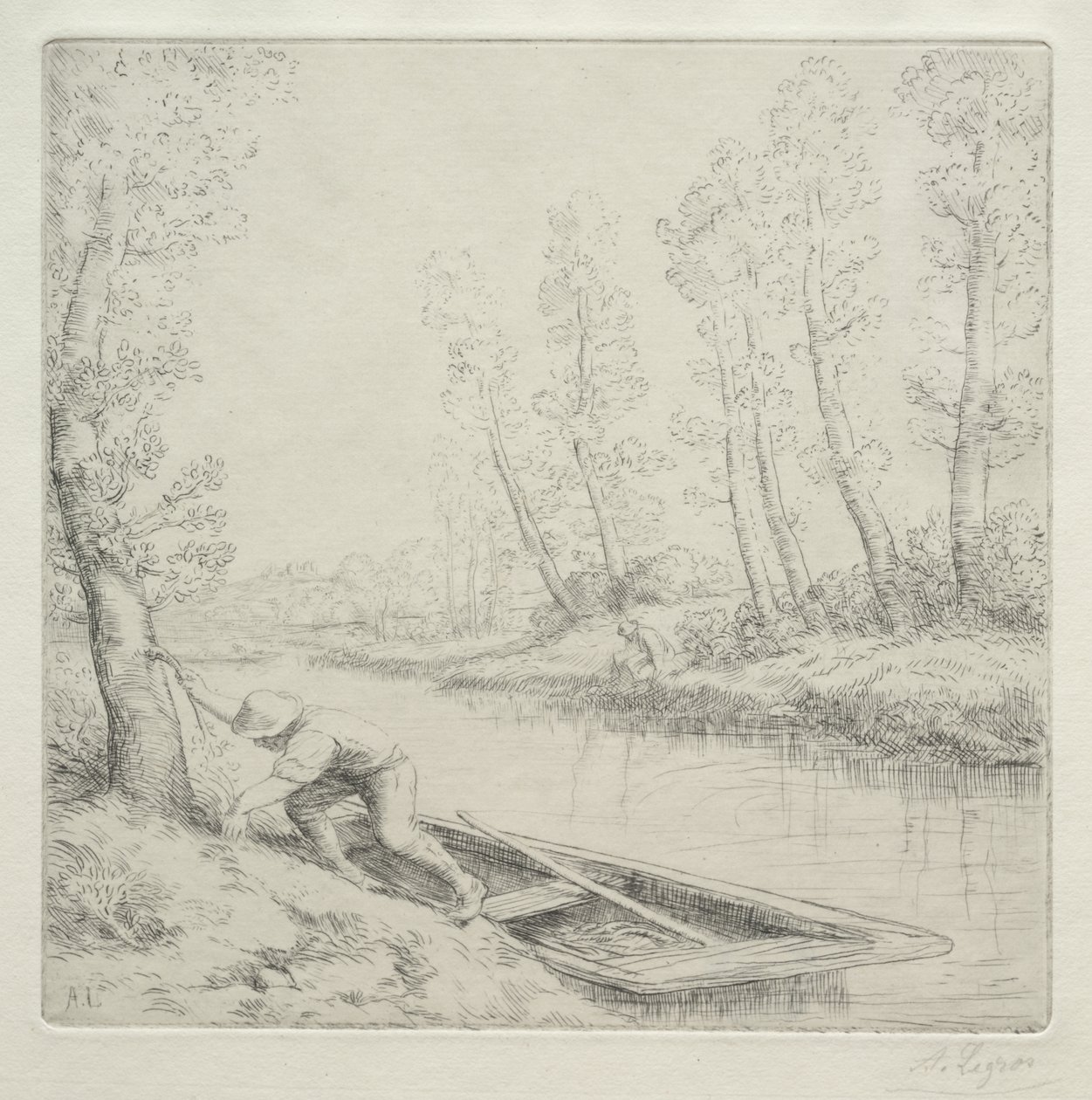 Morgen am Fluss von Alphonse Legros