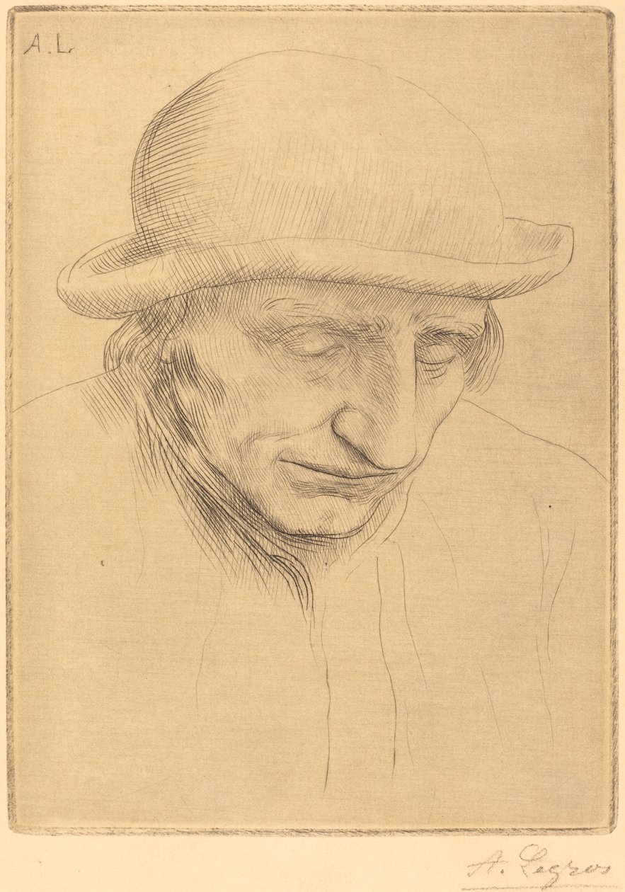 Bauer mit rundem Hut von Alphonse Legros