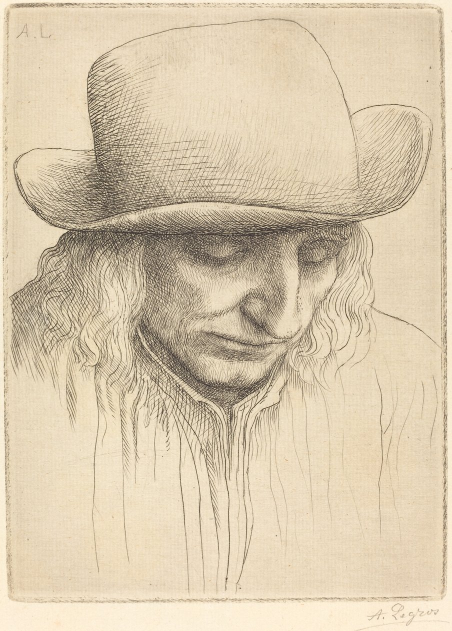 Bauer mit rundem Hut von Alphonse Legros