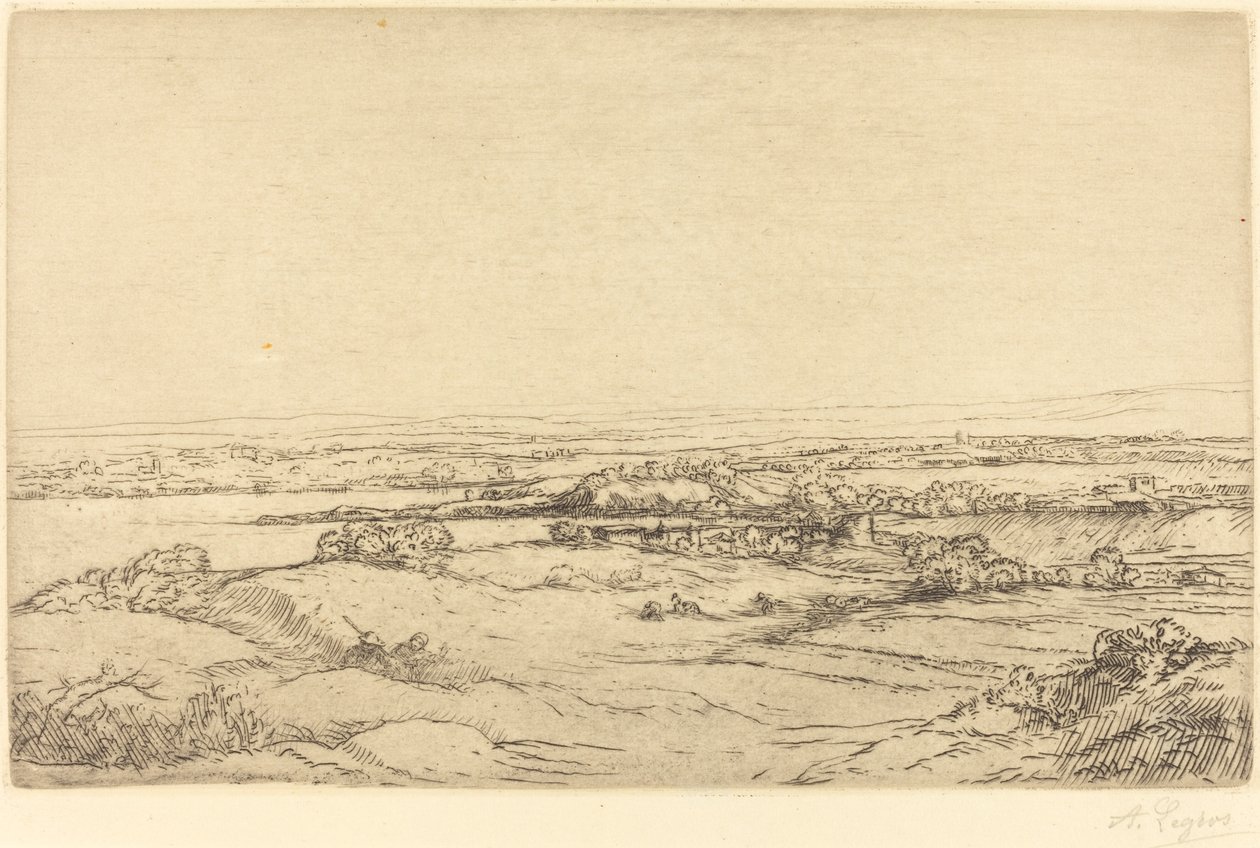 Ebene in der Nähe eines Sees von Alphonse Legros