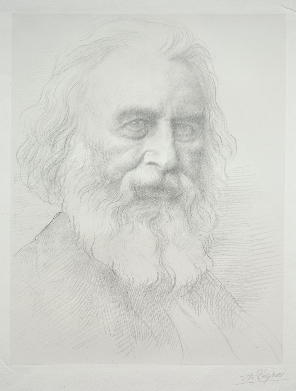 Porträt von Henry Wadsworth Longfellow (2. Platte) von Alphonse Legros
