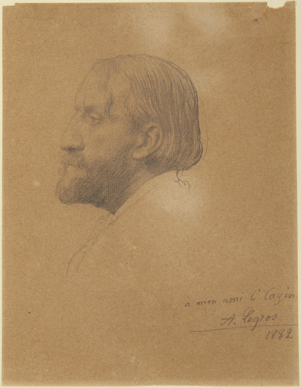 Porträt von Jean-Charles Cazin (?) von Alphonse Legros