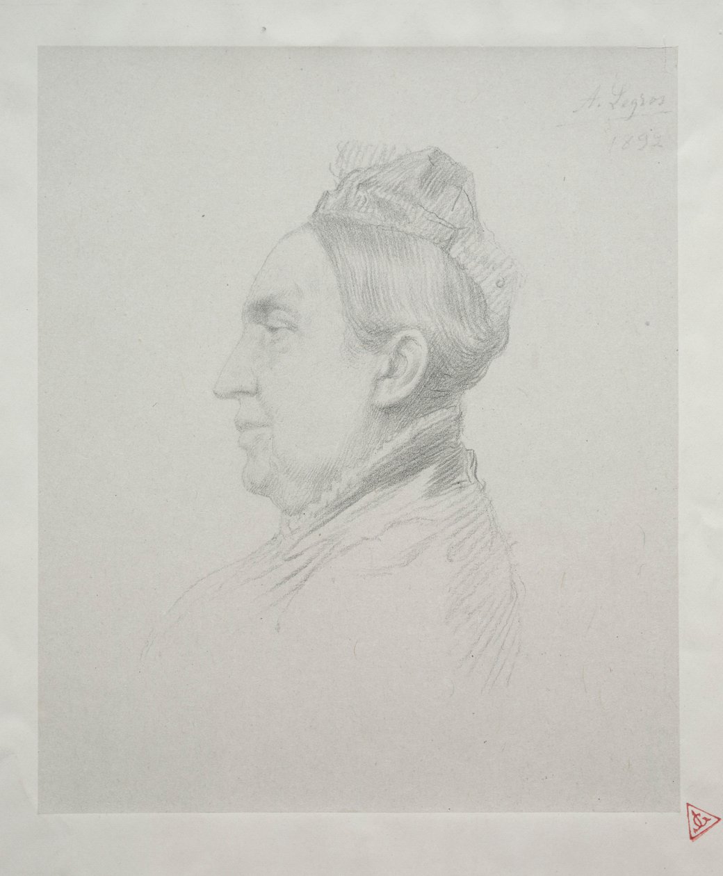 Porträt von Madame Kemp im Profil, 2. Platte von Alphonse Legros