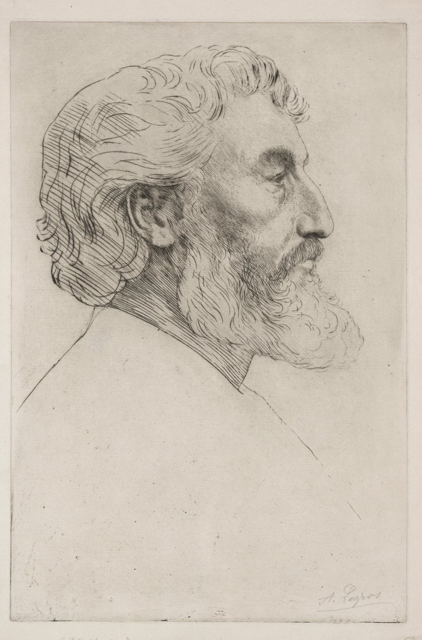 Porträt von Sir Frederick Leighton (Erste Platte) von Alphonse Legros