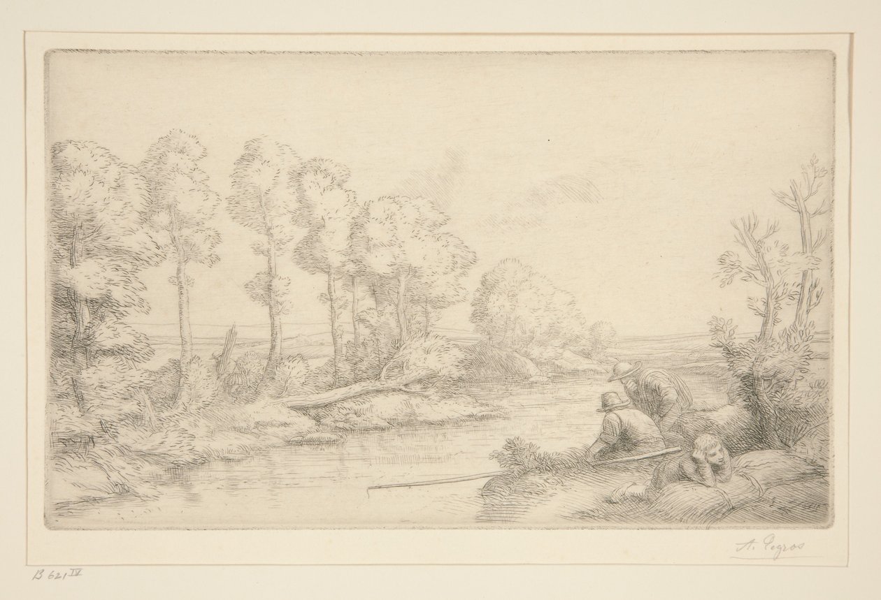 Ruhe am Flussufer von Alphonse Legros