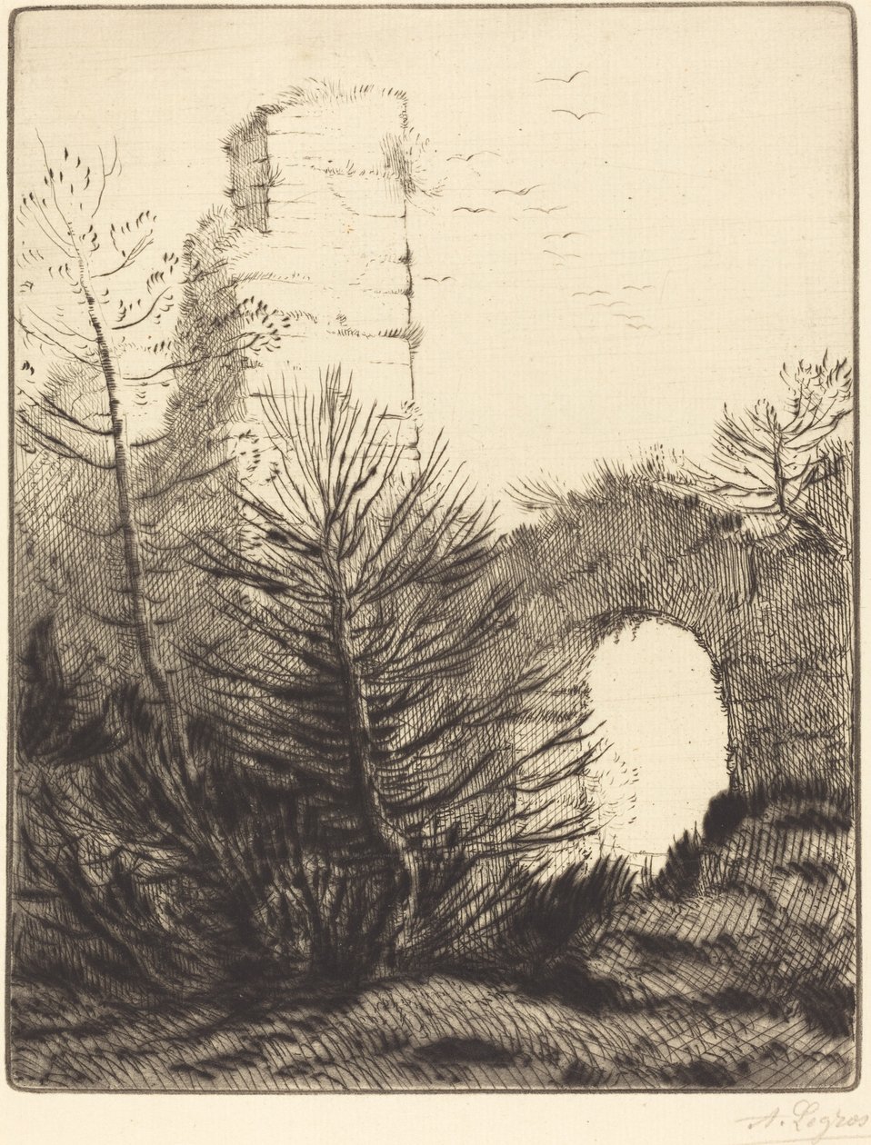 Ruinen eines Klosters von Alphonse Legros