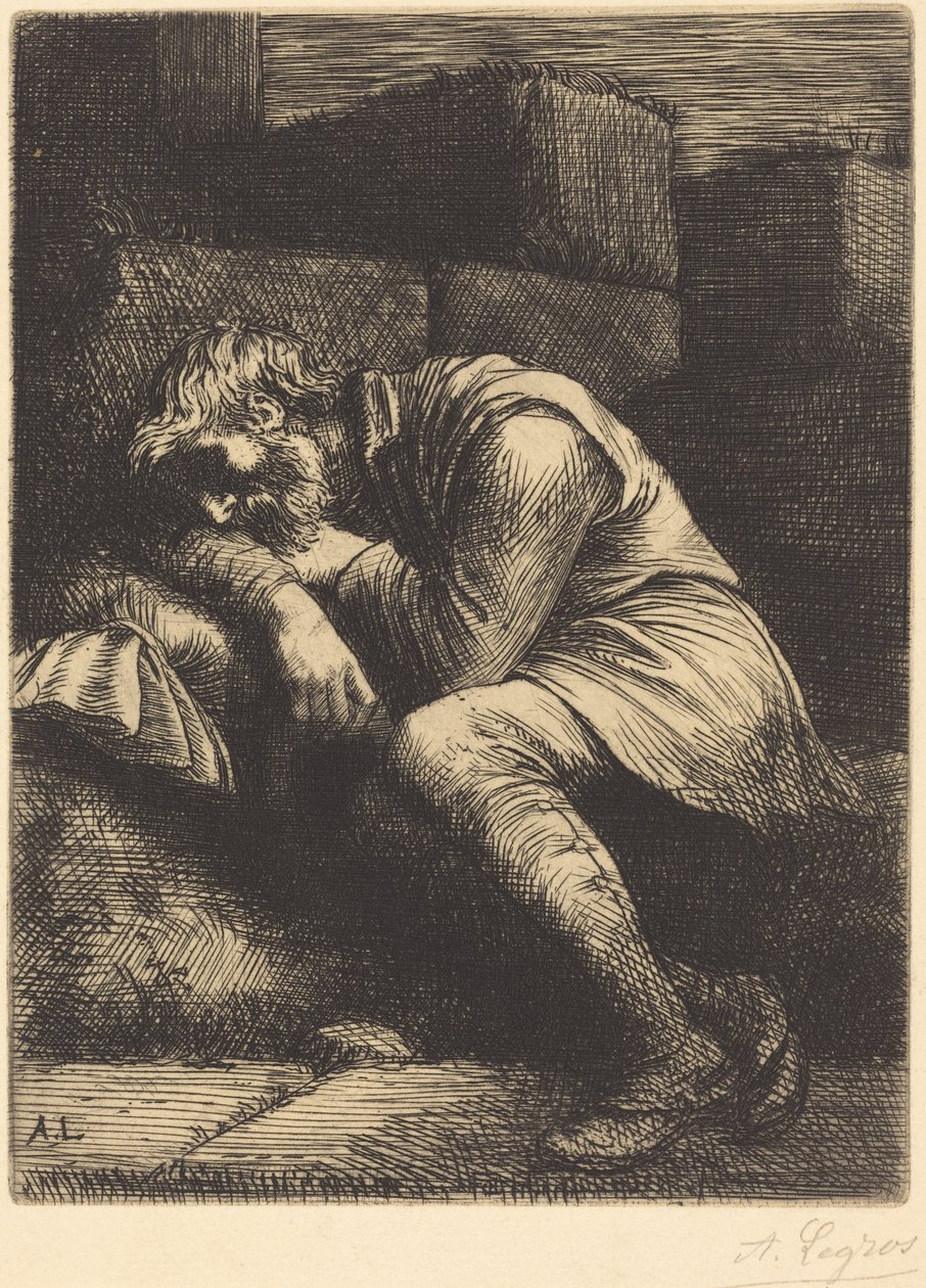 Schlafender Bettler von Alphonse Legros