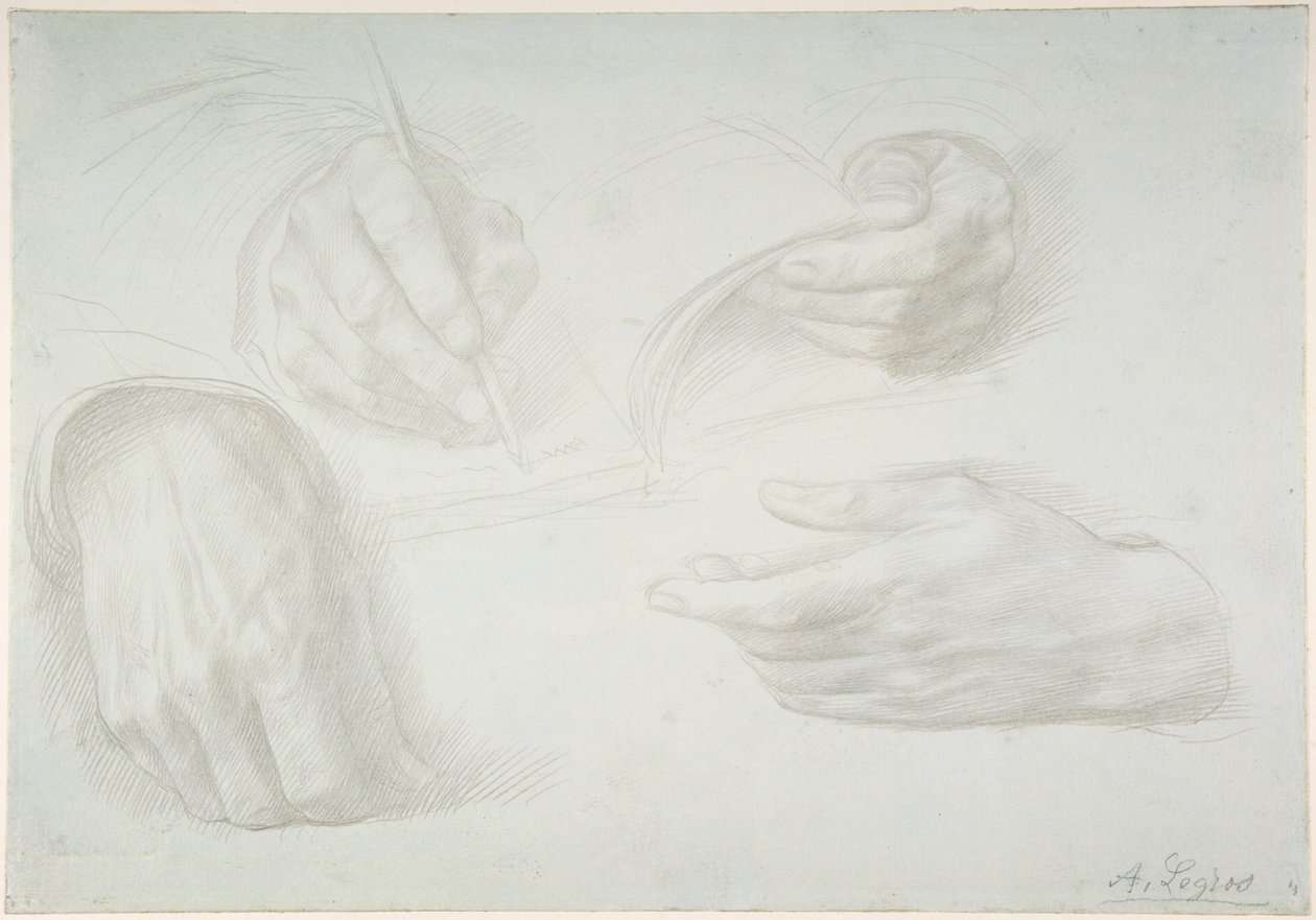 Studien von Händen von Alphonse Legros