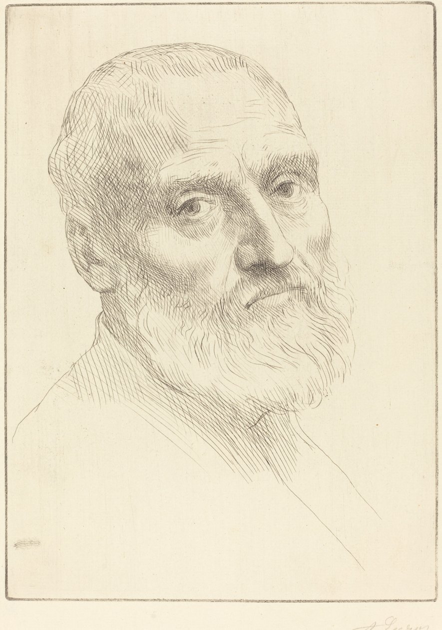 Studie für den Kopf eines Mannes von Alphonse Legros