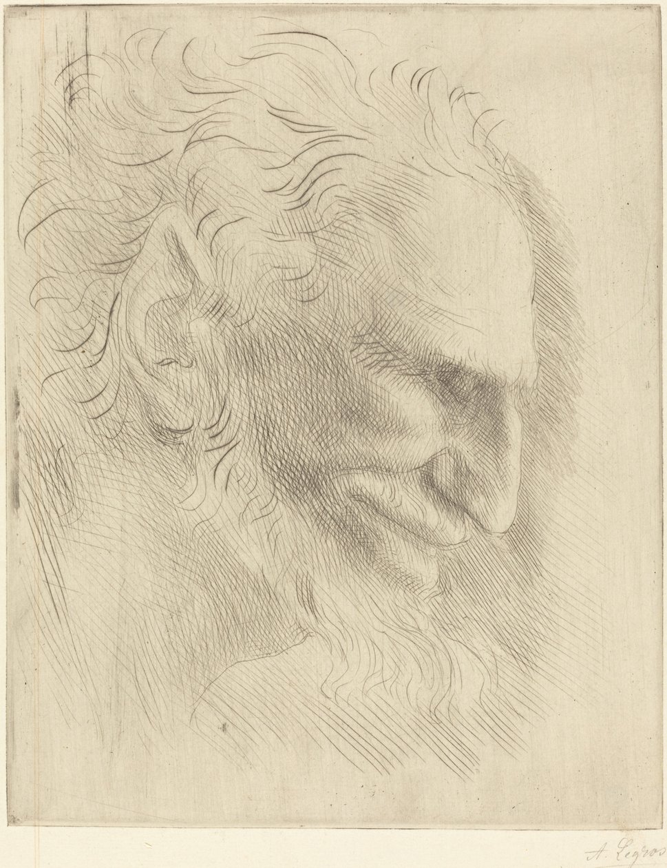 Studie für den Kopf eines Mannes von Alphonse Legros