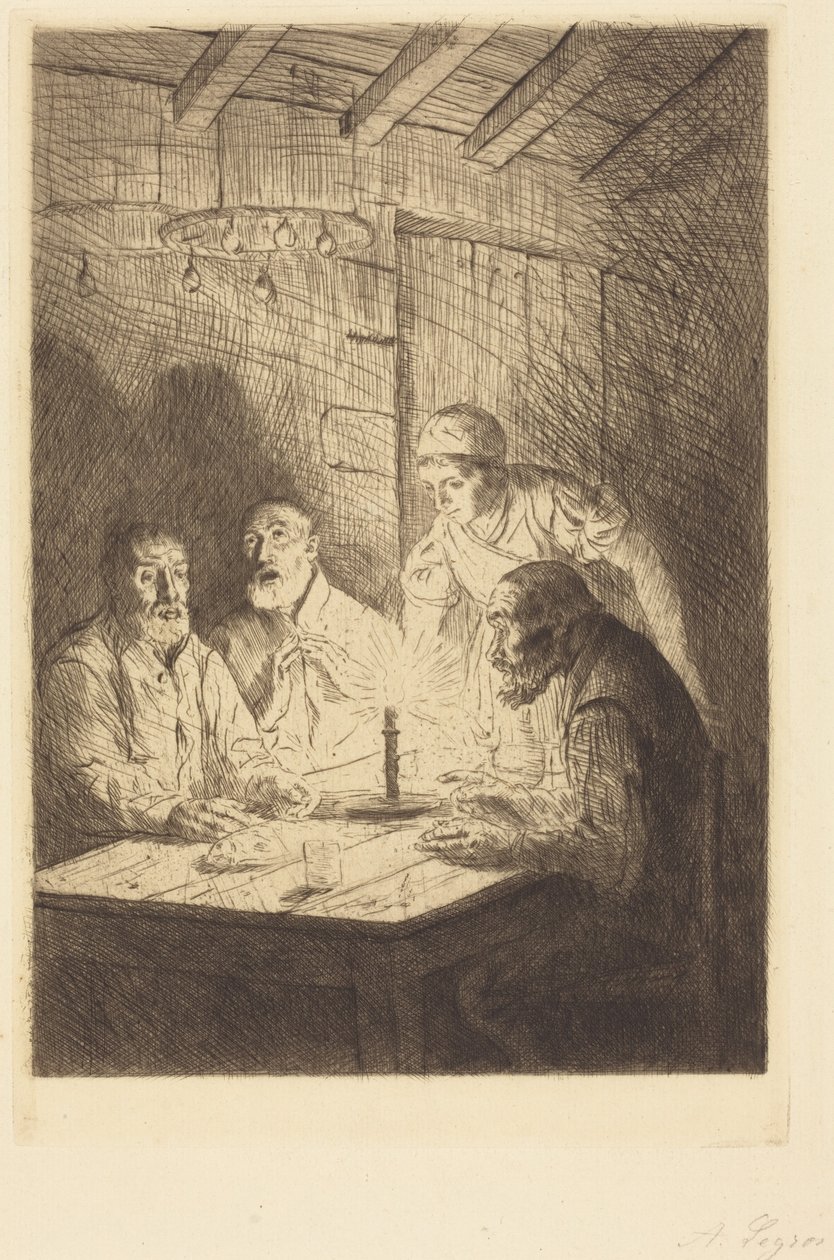 Das Abendessen der Armen (Le souper chez misere) von Alphonse Legros