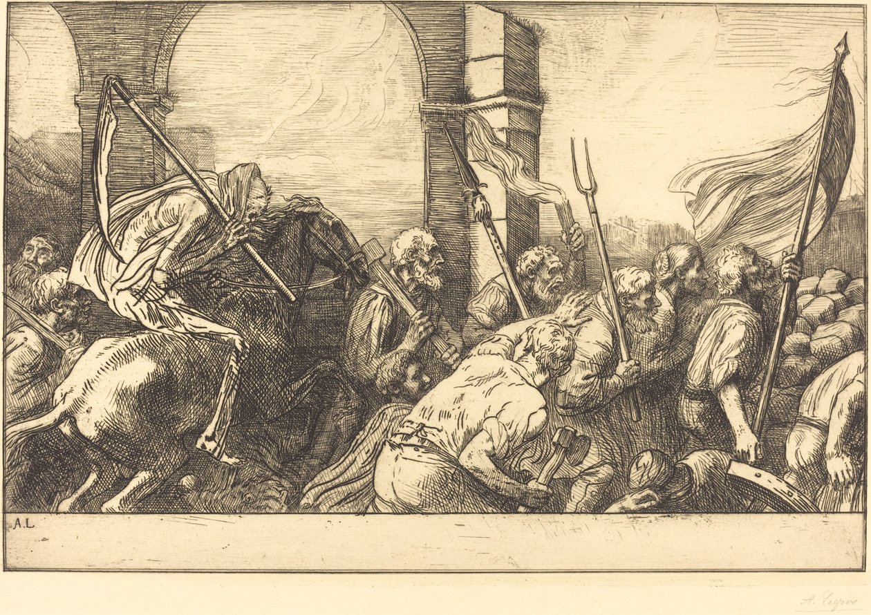 Der Triumph des Todes: Abreise von Alphonse Legros