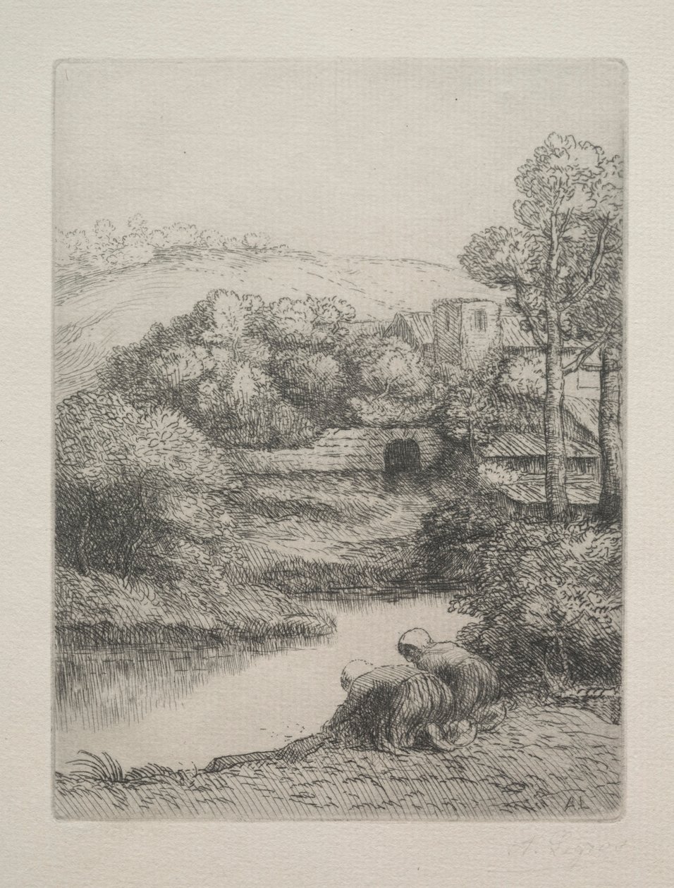 Das Waschhaus Le Lavoir, genannt Les Laveuses von Alphonse Legros