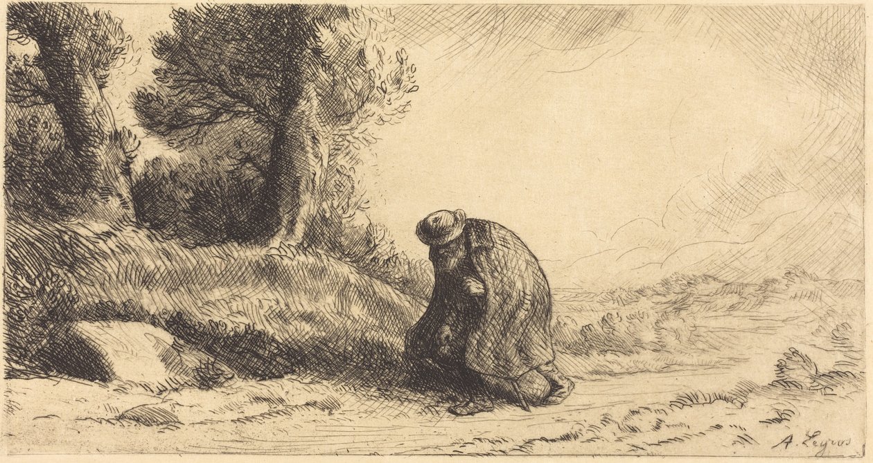 Vagabund, der eine Gasse entlangzieht von Alphonse Legros