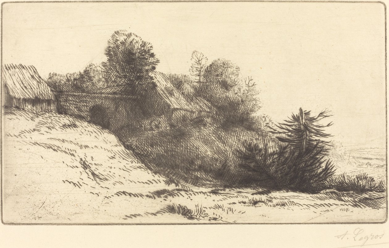Ansicht eines Bauernhofs, 2. Platte von Alphonse Legros