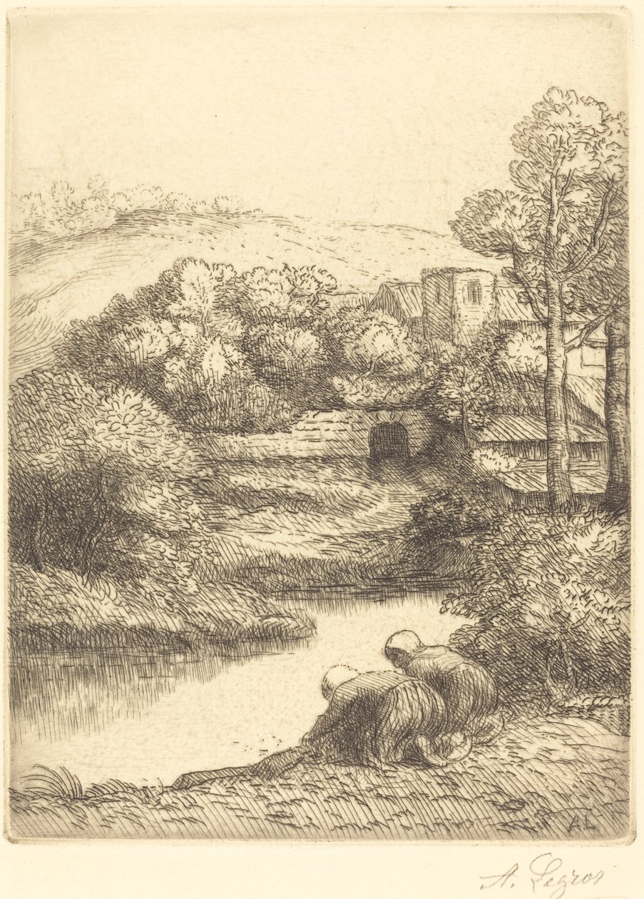 Waschhaus, genannt "Die Wäscherinnen" von Alphonse Legros