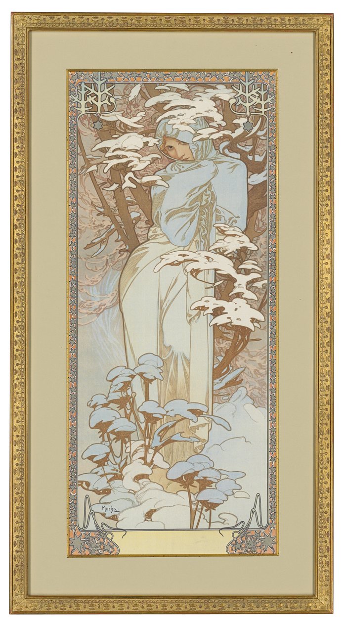 Vier Jahreszeiten: Winter, 1900 von Alphonse Mucha