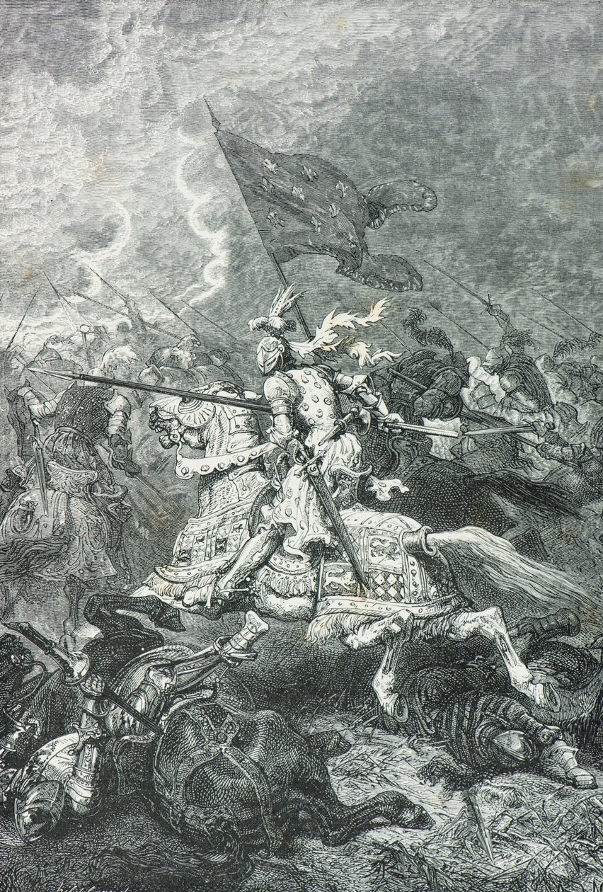 Angriff der französischen Ritter in der Schlacht von Fornoue von Alphonse Marie de Neuville