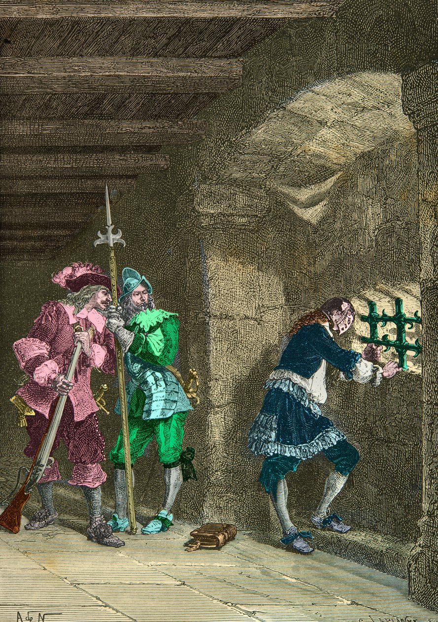Der Mann mit der eisernen Maske im Gefängnis (Gravur) von Alphonse Marie de Neuville