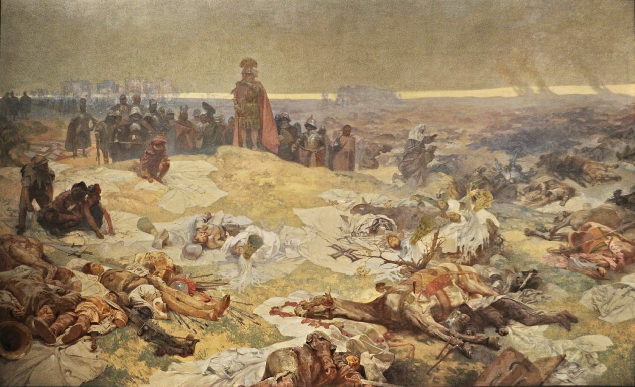 Nach der Schlacht von Grunwald. Die Solidarität der nördlichen Slawen Der Zyklus Das Slawische Epos von Alphonse Mucha