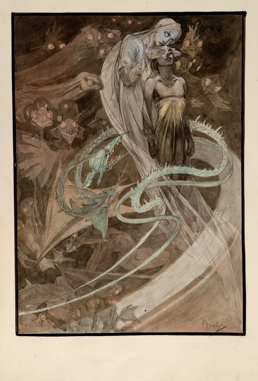 Illustration für die illustrierte Ausgabe Le Pater von Alphonse Mucha