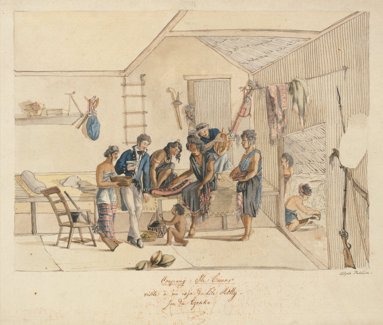 Besuch bei einem Raja der Timor-Inseln von Alphonse Pellion