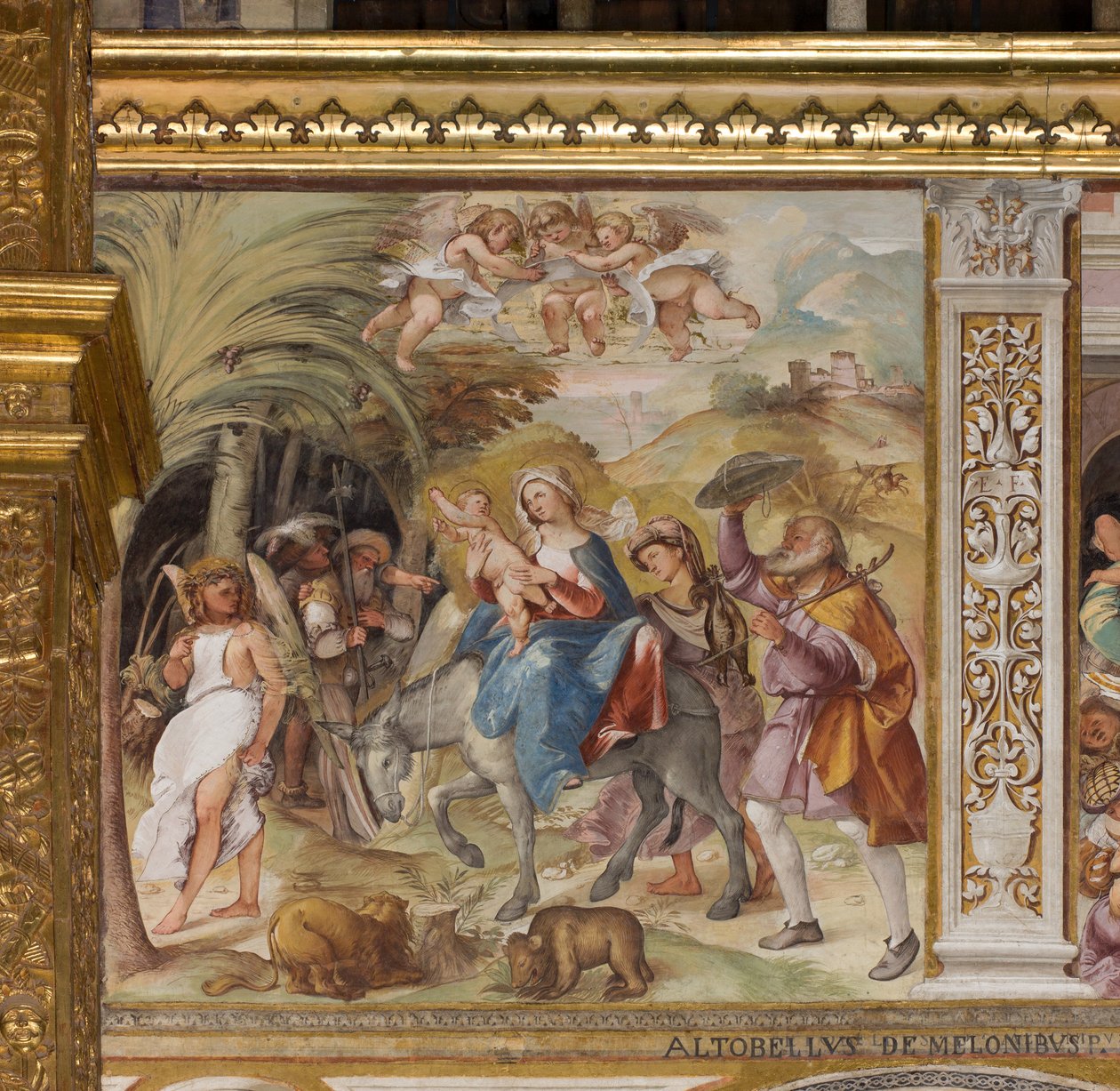 Presbyterium, Siebter nördlicher Spann, Flucht nach Ägypten, Altobello Melon von Altobello Melone