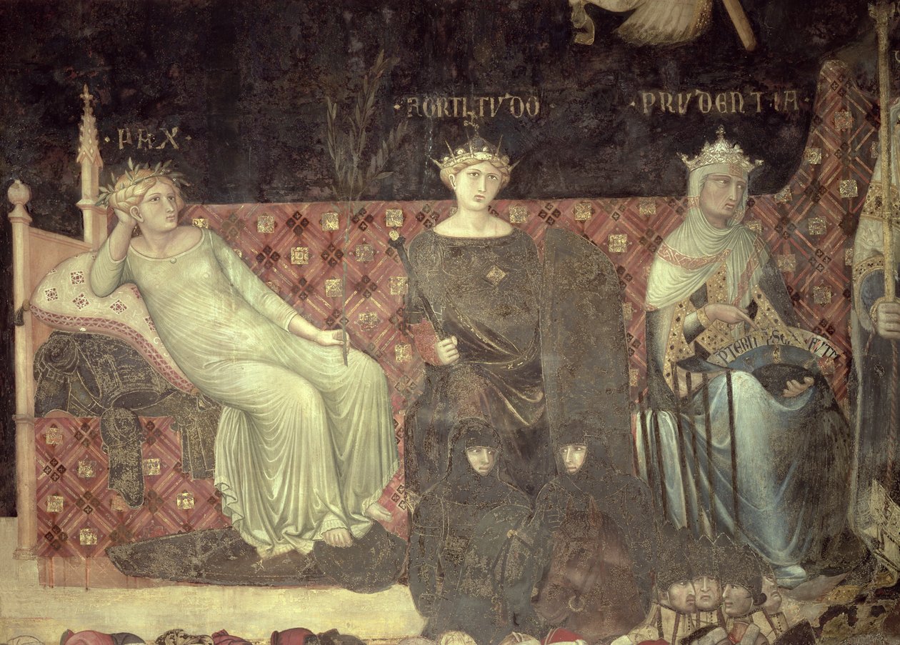 Allegorie der guten Regierung (Detail) von Ambrogio Lorenzetti