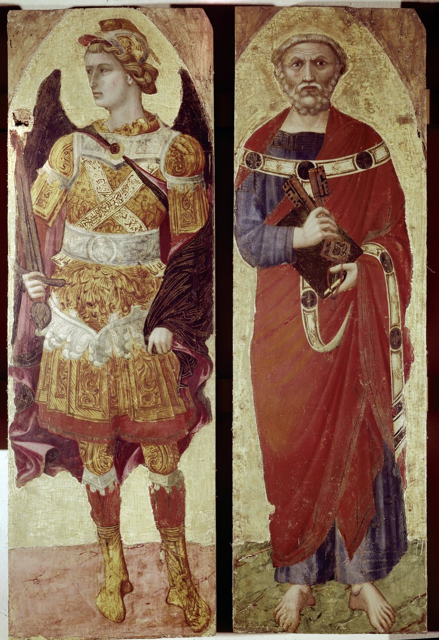 Erzengel Michael und St. Peter (Detail) von Ambrogio Lorenzetti