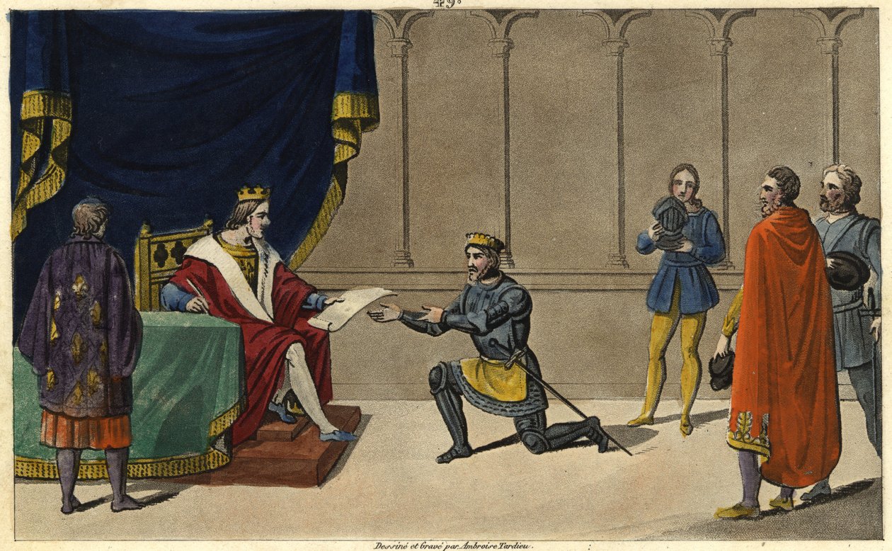 Im Jahr 1327 erhob Karl IV. der Schöne (1294-1328) die Herrschaft Bourbon zum Herzogtum zugunsten des Enkels von Robert de Clermont und Enkel von Ludwig dem Heiligen, Ludwig I. von Ambroise Tardieu
