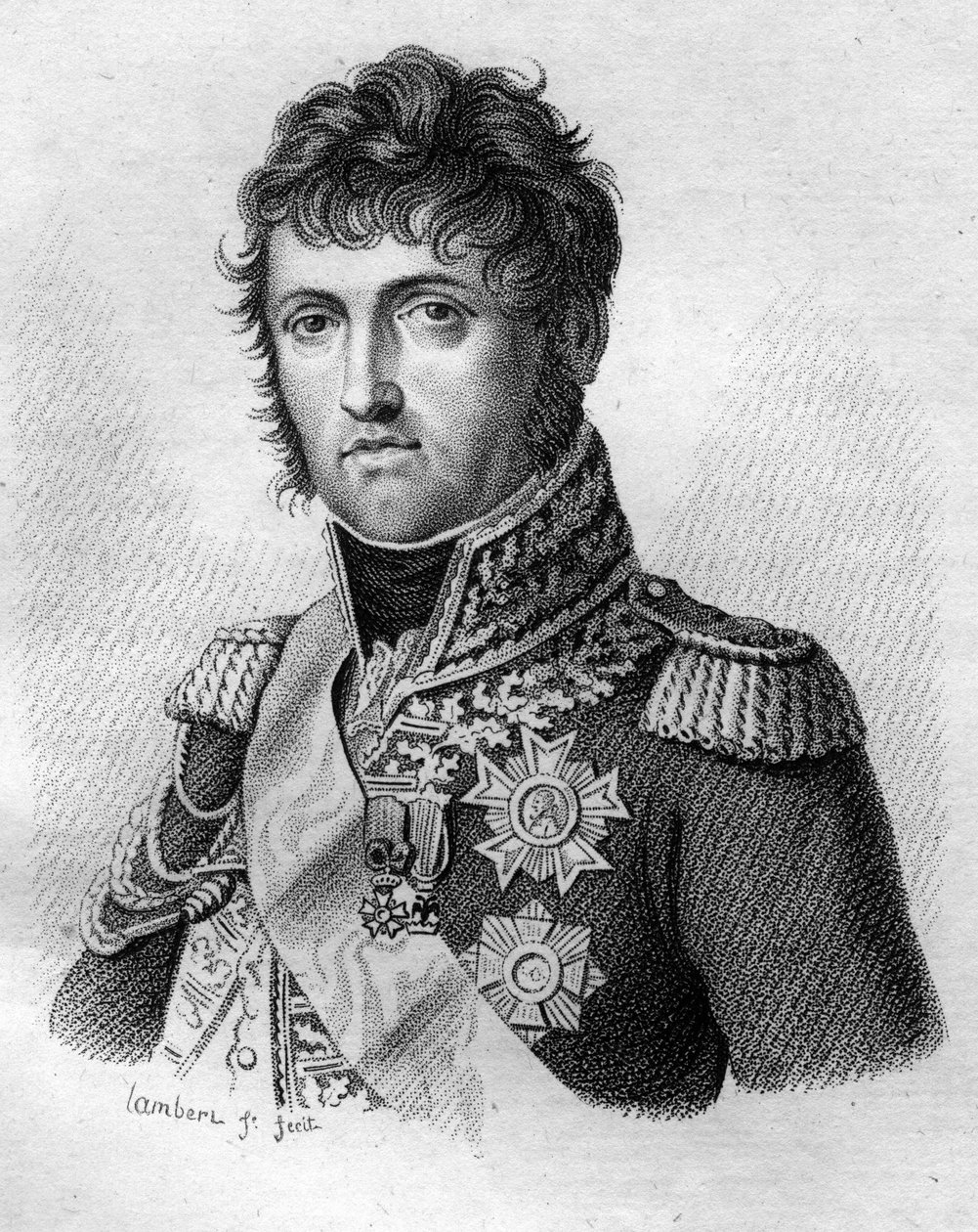 Johann von Gott Nicolas Soult, Herzog von Dalmatien. General und dann Marschall von Frankreich (1769 - 1851) in „Porträts der französischen Generäle nach den Siegen und Eroberungen der Franzosen“ graviert von Ambroise Tardieu 1818. Stella Sammlung von Ambroise Tardieu