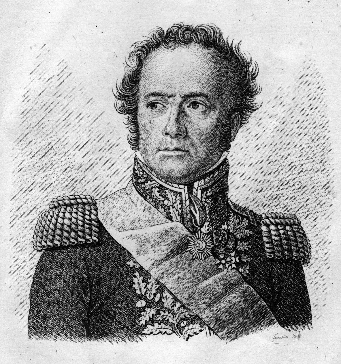 Maximilien Sébastien Foy, französischer General und Politiker (1775-1825) - in „Porträts der französischen Generäle nach den Siegen und Eroberungen der Franzosen“. Graviert von Ambroise Tardieu 1818. Stella Sammlung von Ambroise Tardieu