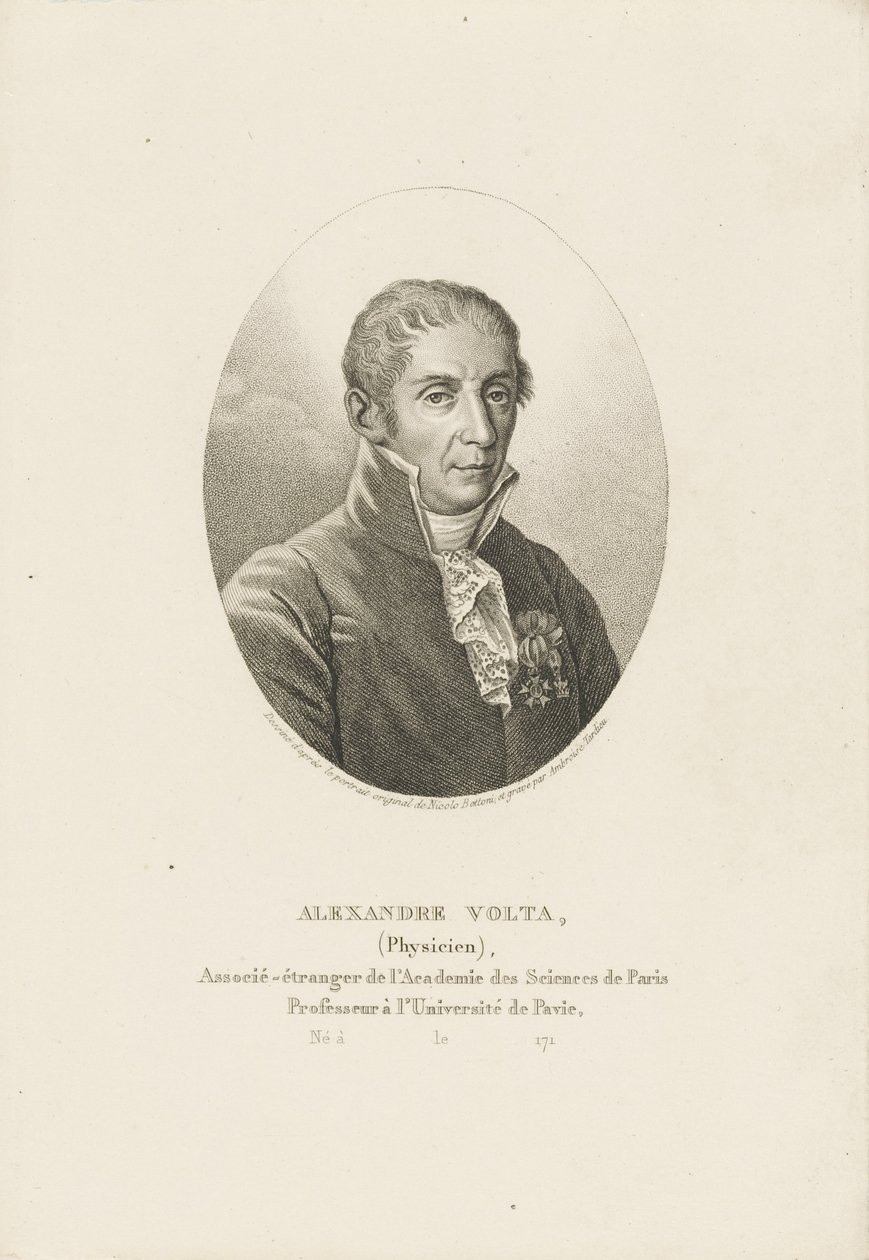 Porträt von Alessandro Volta 1745-1827, ca. 1820 von Ambroise Tardieu