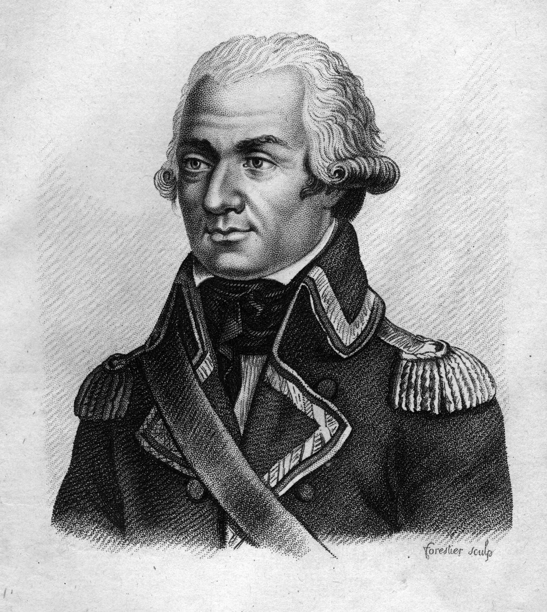 Porträt von Charles François du Périer genannt Dumouriez (1739-1823), französischer General - in „Porträts der französischen Generäle nach den Siegen und Eroberungen der Franzosen“ graviert von Ambroise Tardieu 1818. Stella Sammlung von Ambroise Tardieu
