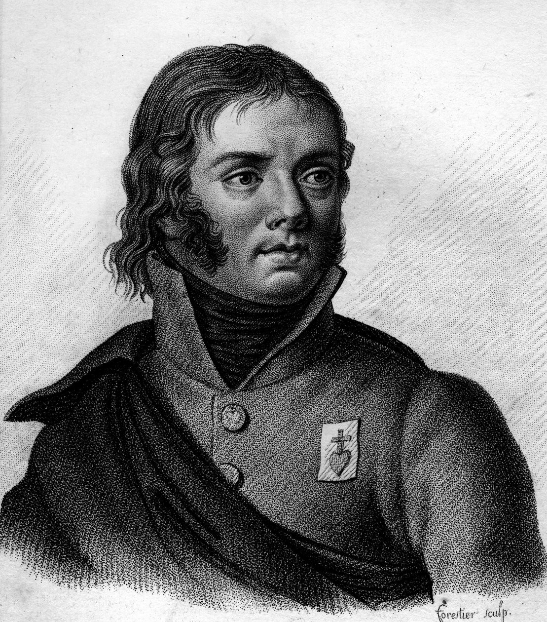 Porträt von Charles Melchior Arthus, Marquis de Bonchamps (1760-1793), General. Gravur von Ambroise Tardieu, 1818. Stella-Sammlung. von Ambroise Tardieu