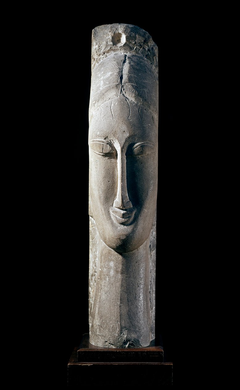 Testa di donna. Frauenkopf. Skulptur von Amedeo Modigliani von Amedeo Modigliani
