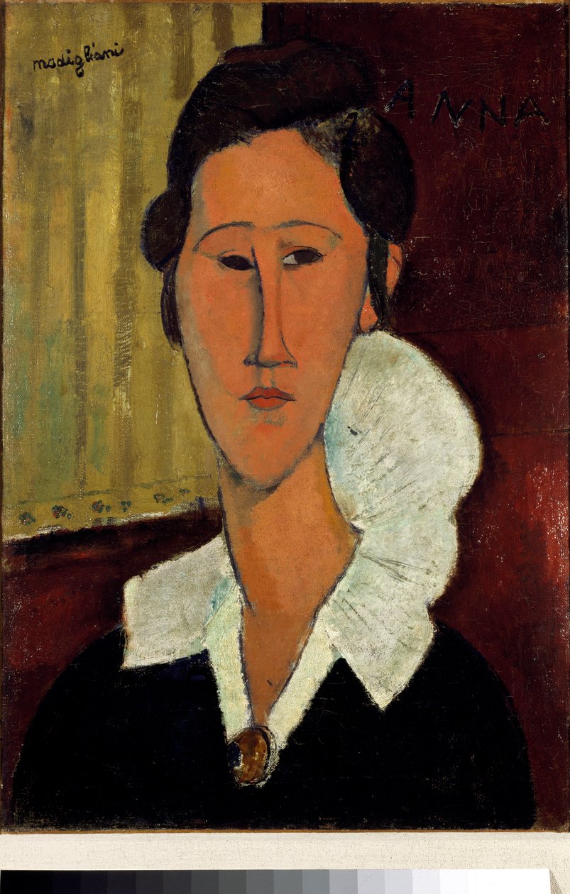 Frau mit dem Kragen oder Porträt von Anna Zborowska von Amedeo Modigliani