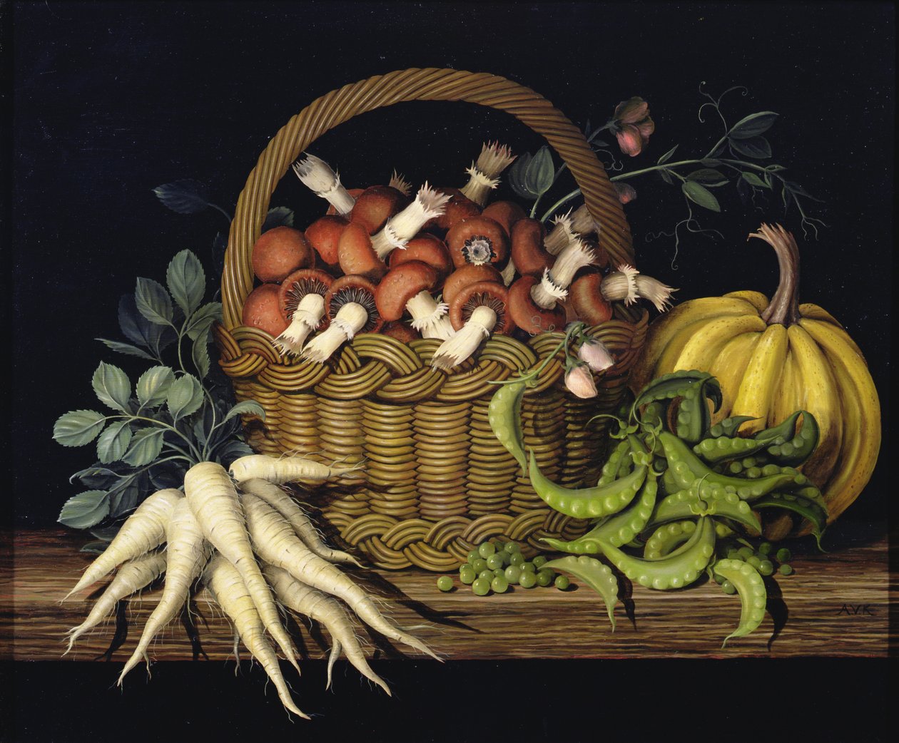 Korb mit Pilzen, 1997 von Amelia Kleiser