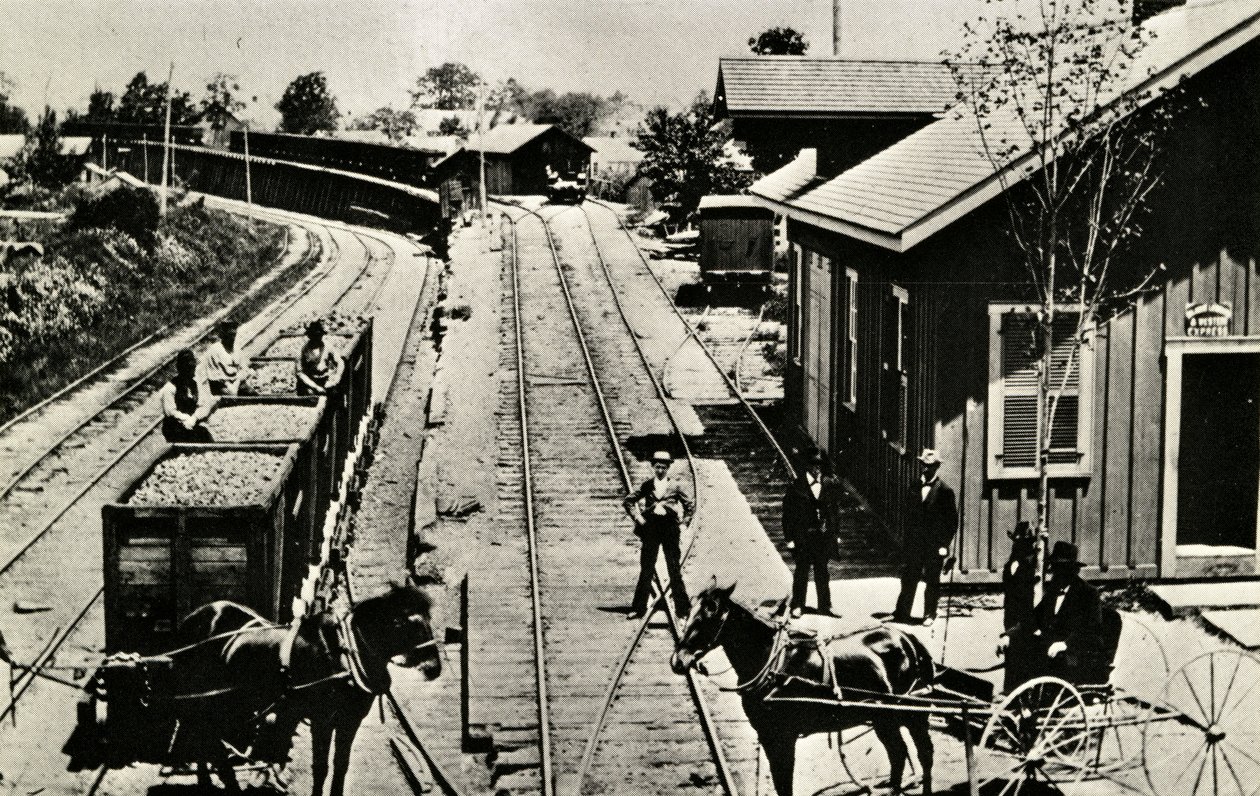 Depot und Gleise, Waymart, Pennsylvania, 1895 von American Photographer